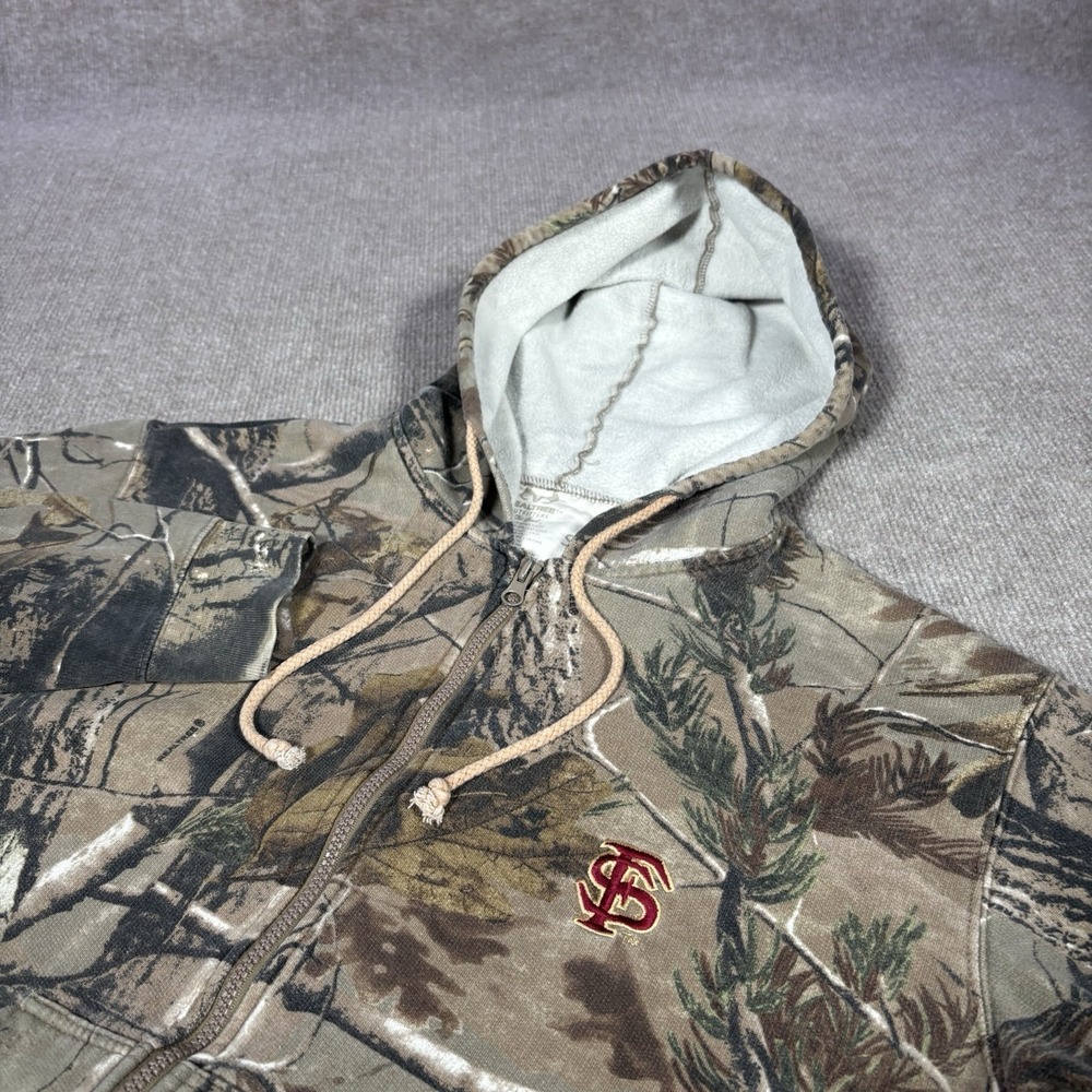 Flordia State Seminoles Hoodie Sweatshirt Mens S Full Zip Real Tree Camo Logo